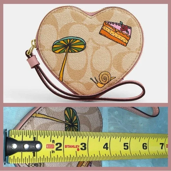 Coach Heart-Shaped Wristlet Mushroom Snail Cake NWT $150 - Picture 10 of 10
